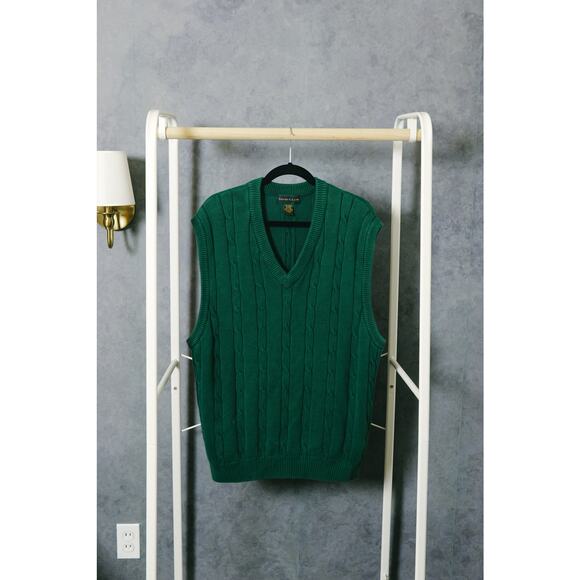 Green Woven Sweater Vest - Picture 1 of 4